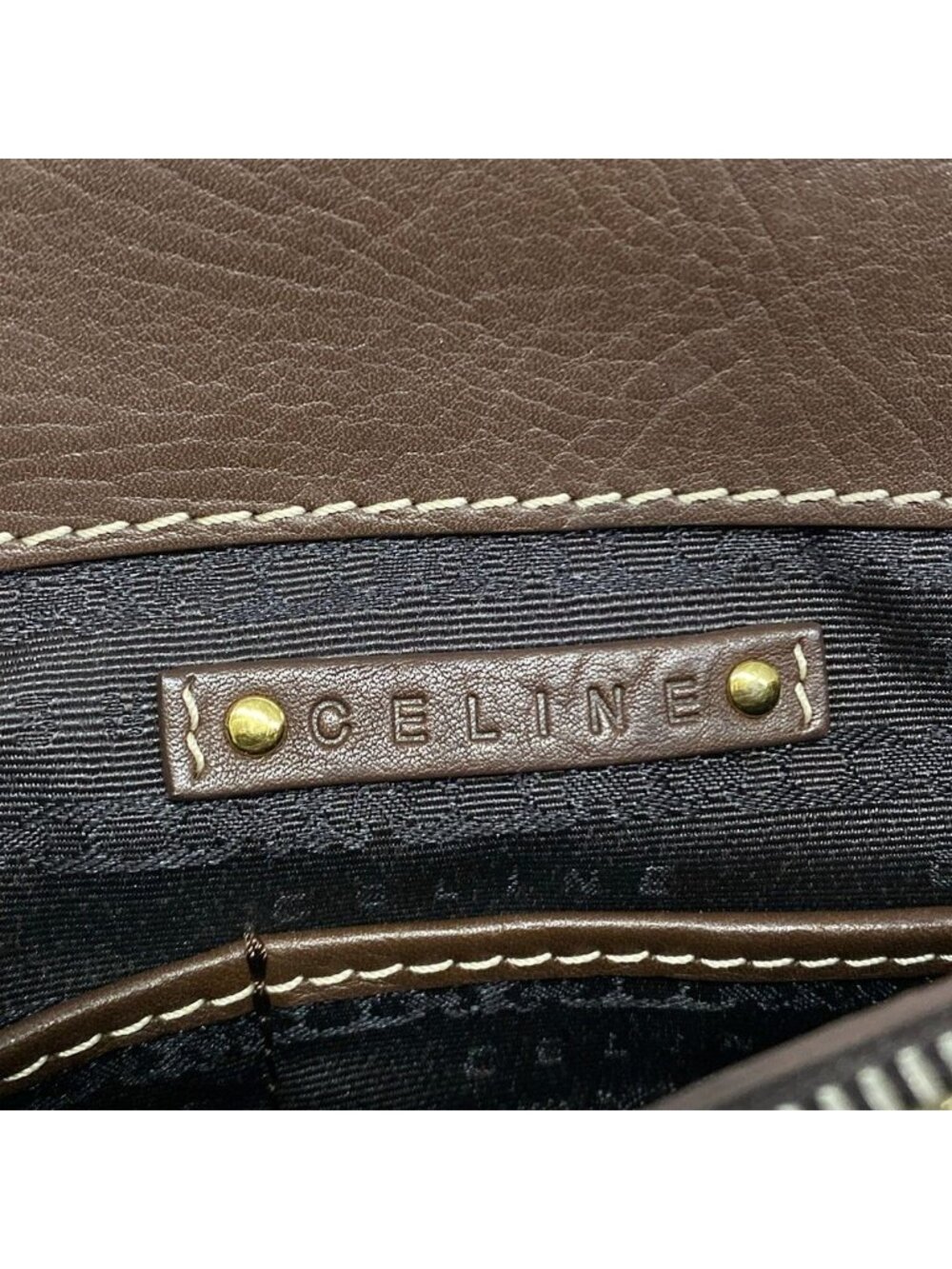 Celine Tote Boogie Dark Brown Leather - Picture 8 of 15